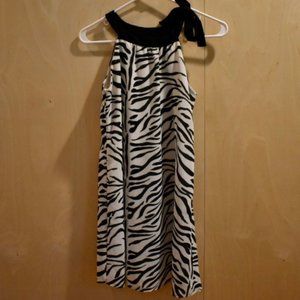Black and White Zebra Printed Juniors Dress